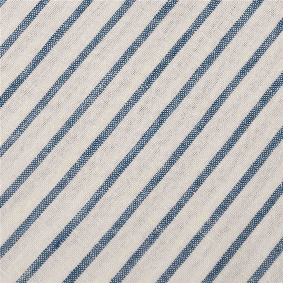 Off White Blue Striped Linen Fabric suppliers