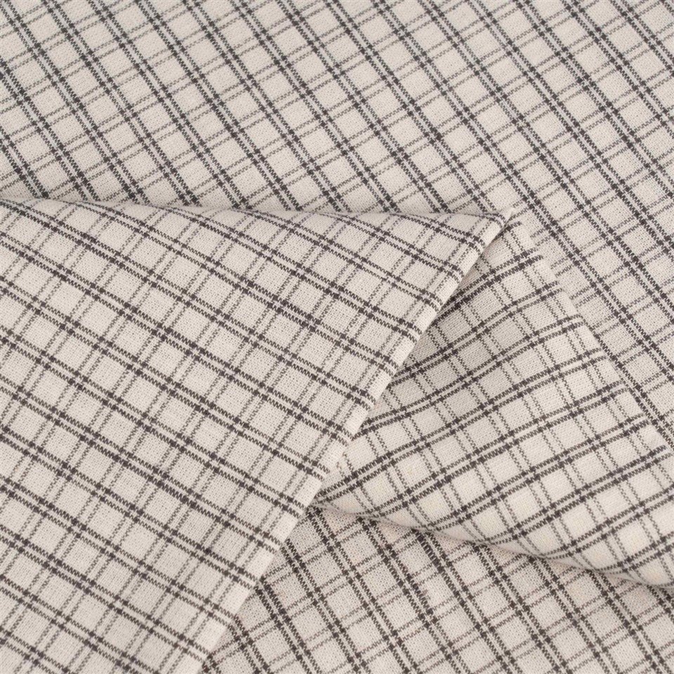 Off White Grid Linen Fabric factory